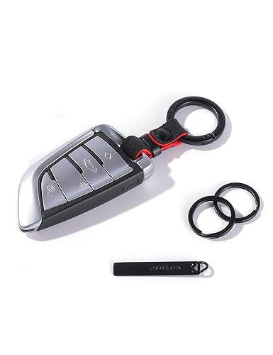 project-cb Schlüsselanhänger ×1, Schlüsselring ×2, Kurzes Band für Autoschlüssel, ID-Kartenhalter, Stylisch und Langlebig, für Männer und Frauen(Schwarz-Rot) von project-cb
