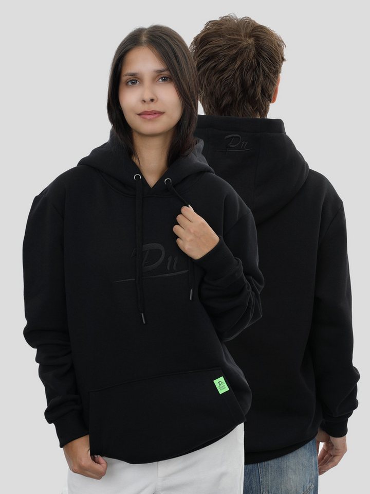 project eleven Hoodie P11 Regular Hoodie Unisex mit großem Stick in Schwarz von project eleven