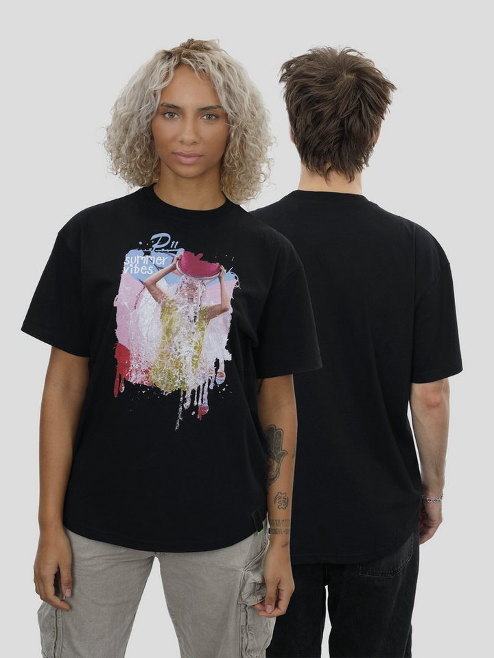 project eleven T-Shirt T-Shirt Oversize Unisex Wasser Print in Schwarz von project eleven