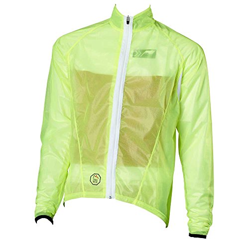 PROLOG Herren Fahrrad Regenjacke Extrem Dünn, Wasserdicht, Atmungsaktiv - Transparent Neon Gelb Größe XXL von prolog cycling wear