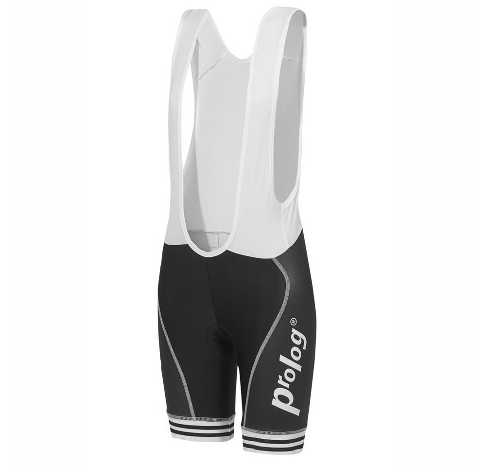 prolog cycling wear Bikerhose Fahrradhose Damen kurz mit Träger „bib 1-Black“ und Sitzpolster 8 Std. Radmarathon Sitzpolster, bequeme luftdurchlässige Netzträger von prolog cycling wear