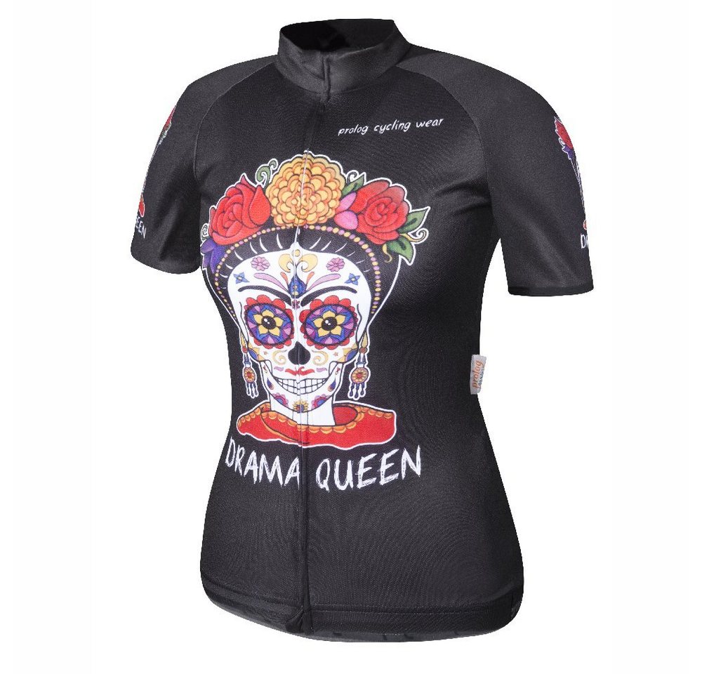 prolog cycling wear Radtrikot Fahrradtrikot Damen kurzarm „Drma Queen schwarz“ eng geschnitten von prolog cycling wear