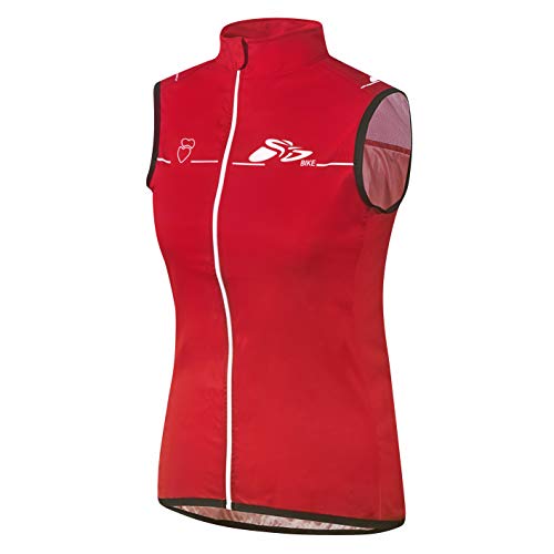 prolog cycling wear Radweste Damen Softshell Windweste rot, schwarz, wasserabweisend, atmungsaktiv, winddicht, elastisch von prolog cycling wear