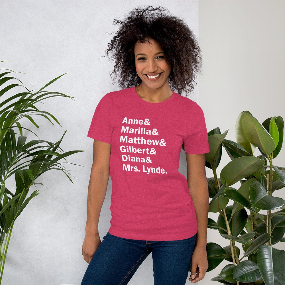 Anne Von Grünen Giebel Charakter Liste Kurzarm Unisex T-Shirt Anne Von Grünen Giebel Charakter Liste Kurzarm Unisex T-Shirt von prometheanfireprints