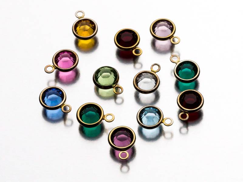 Birthstone Zu Gold Schlüsselanhänger Hinzufügen, in Swarovski-Kristall von promisemeeverything2