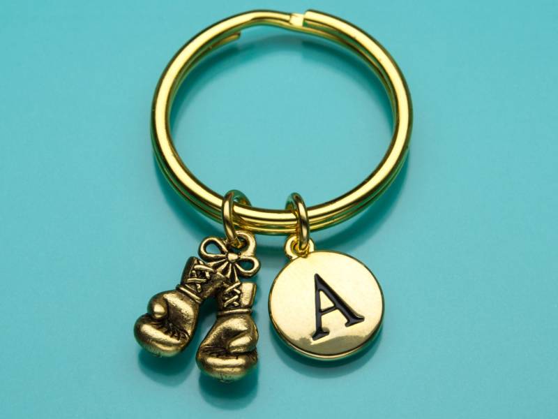 Boxhandschuhe Schlüsselanhänger, Gold Goldene Handschuhe, Erste Geschenk Unter 25, Charm 479 von promisemeeverything2