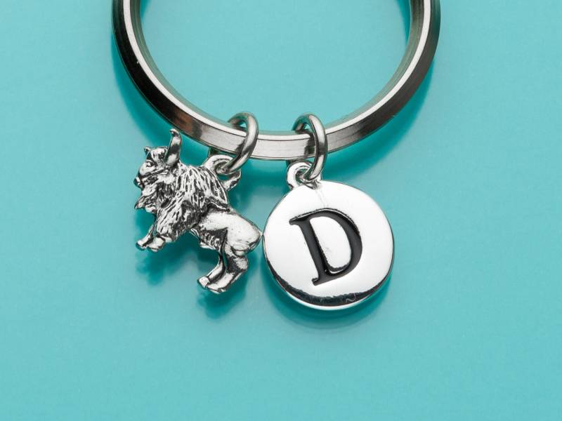 Buffalo Keychain, Schlüsselring, Anfängliche Personalisierte Schlüsselanhänger, Benutzerdefinierte Schlüsselbund, Charm, 51 von promisemeeverything2