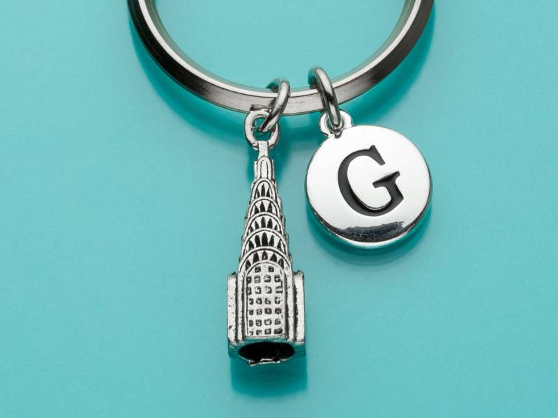 Chrysler Building Schlüsselbund, Schlüsselring, Initial Personalisierter Benutzerdefinierter New York Charm, 74 von promisemeeverything2