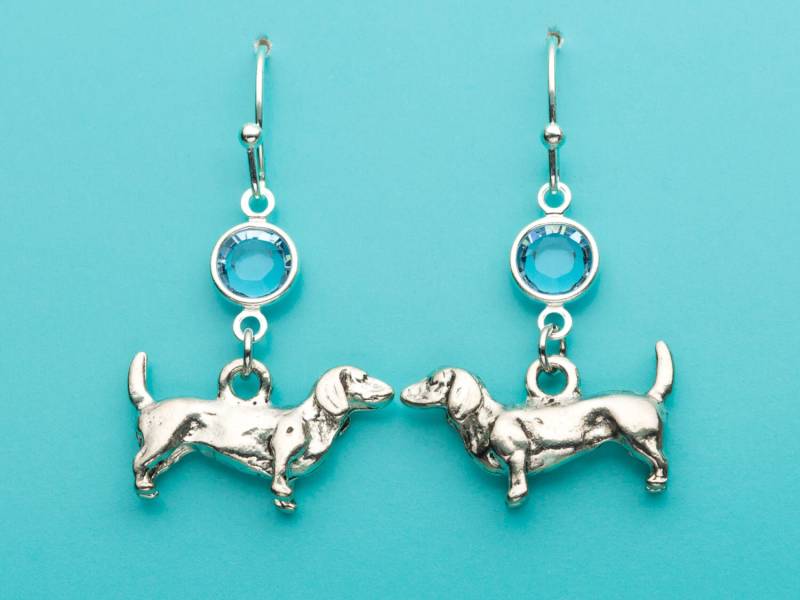 Dackel Ohrringe, Doxie Ohrringe Aquamarin Crystal Dackel, Tier-Ohrringe, Dog Baumeln Geschenke Für Sie, 99 Dackel Ohrringe, Doxie Ohrringe Aquamarin Crystal Dackel, Tier-Ohrringe, Dog Baumeln Geschenke Für Sie, 99 von promisemeeverything2