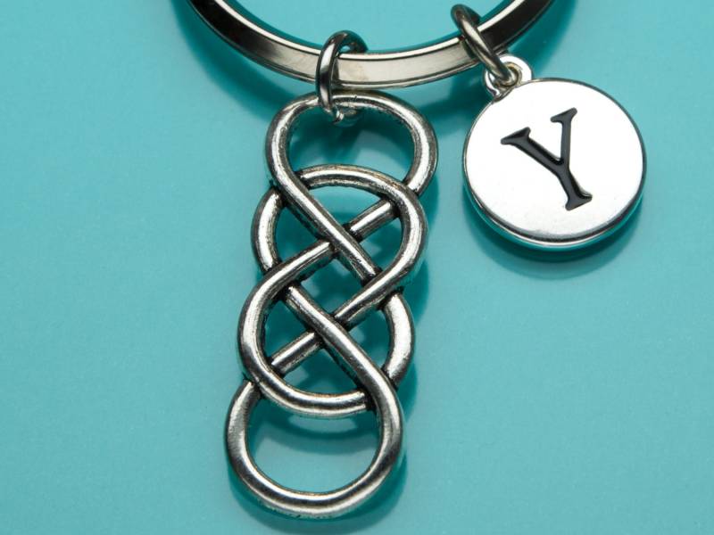 Doppel-Unendlichkeit Knoten Schlüsselbund, Infinity-Symbol Schlüsselring, Für Immer Charme, Personalisierte Geschenk Unter 25, Charme 726 von promisemeeverything2