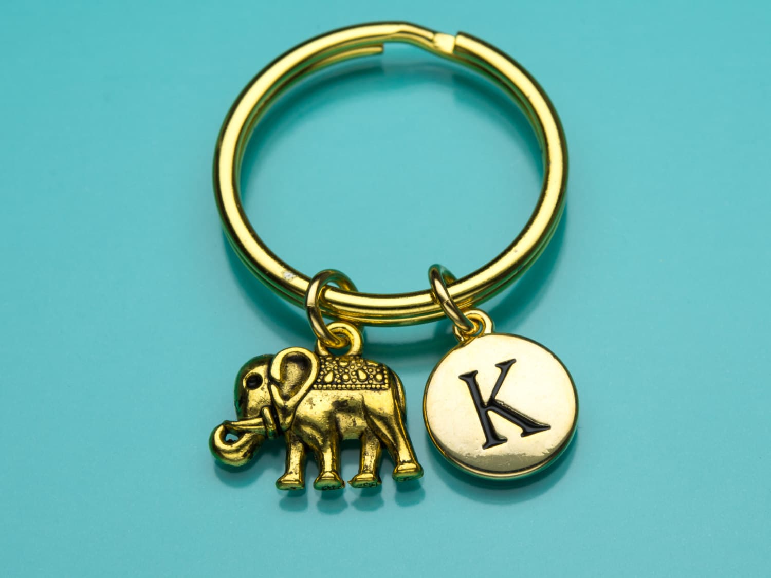 Elefant Keychain, Goldene Schlüsselanhänger, Dschungel-Tier-Charme, Ursprüngliche Benutzerdefinierte Keychain Personalisierte 509 von promisemeeverything2