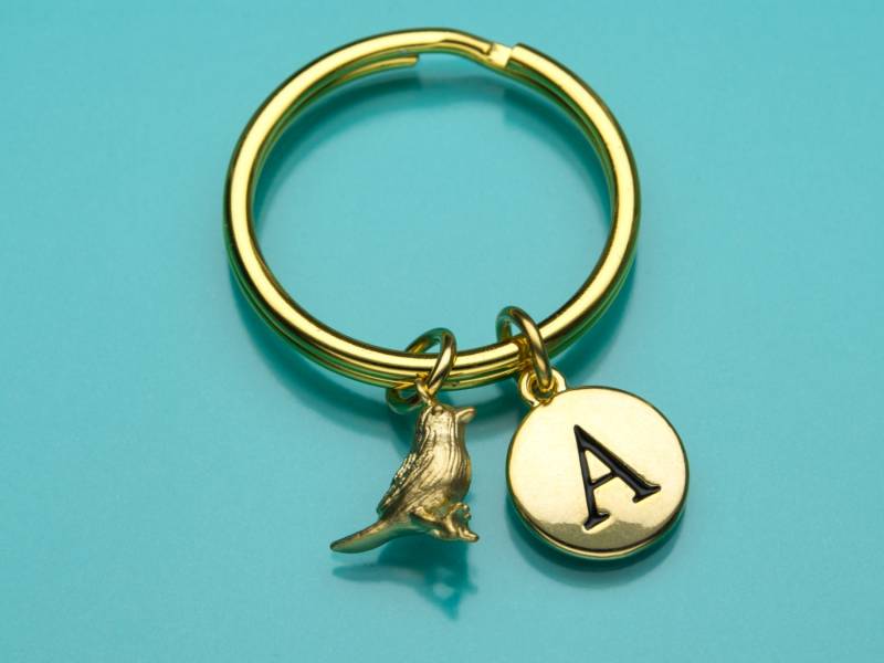 Fat Sparrow Schlüsselanhänger, Schlüsselring Gold Fett Sparrow, Vogel Charm Schlüsselbund, Ursprüngliche Benutzerdefinierte Keychain Keychain von promisemeeverything2