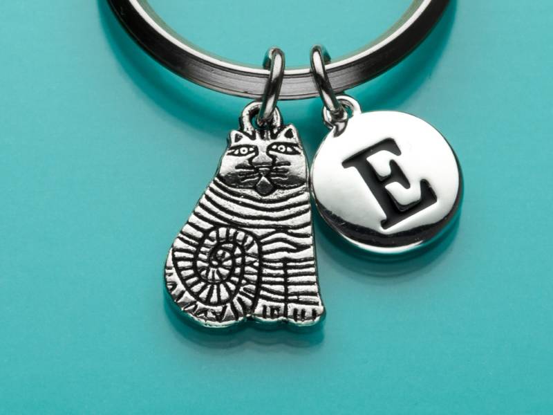 Fette Katze Schlüsselbund, Fette Schlüsselanhänger, Anfängliche Keychain, Personalisierte Benutzerdefinierte Keychain Charme 132 von promisemeeverything2
