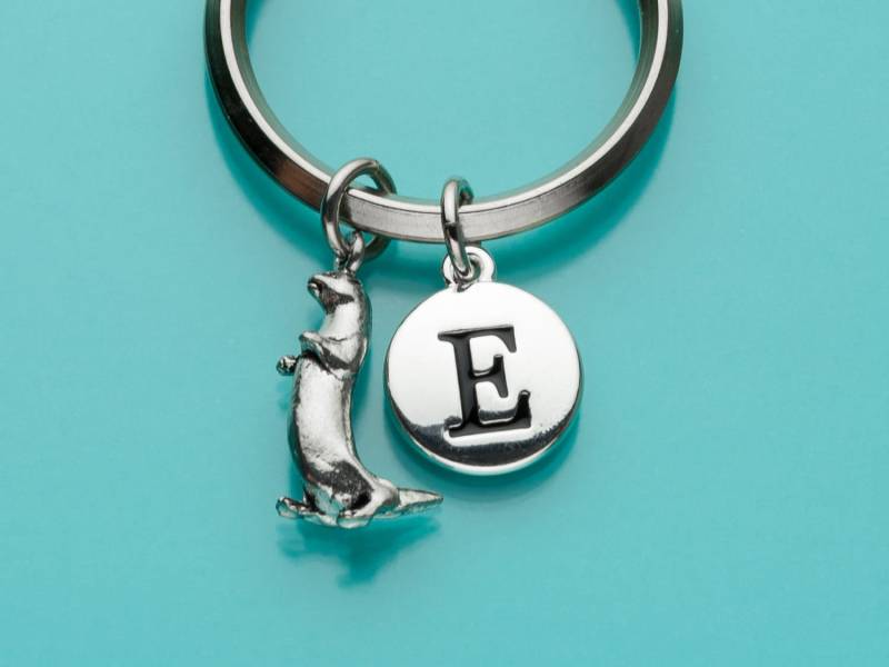 Fischotter Schlüsselbund, Otter Schlüsselring, Anfängliche Keychain, Personalisierte Benutzerdefinierte Keychain Charme 263 von promisemeeverything2