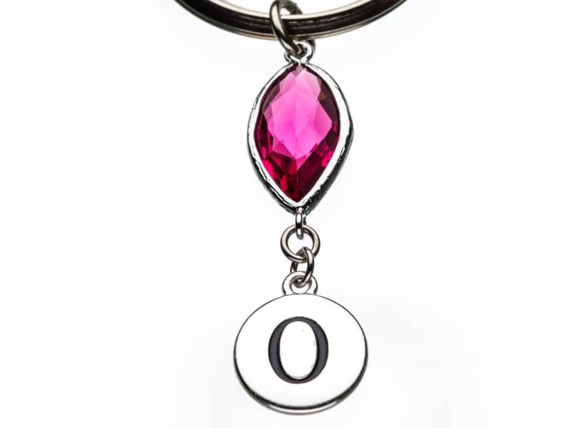 Fuchsia Crystal Marquise Keychain, Gem Schlüssel Ring, Anfängliche Personalisierte Schlüsselanhänger, Benutzerdefinierte Keychain Charme M3 von promisemeeverything2