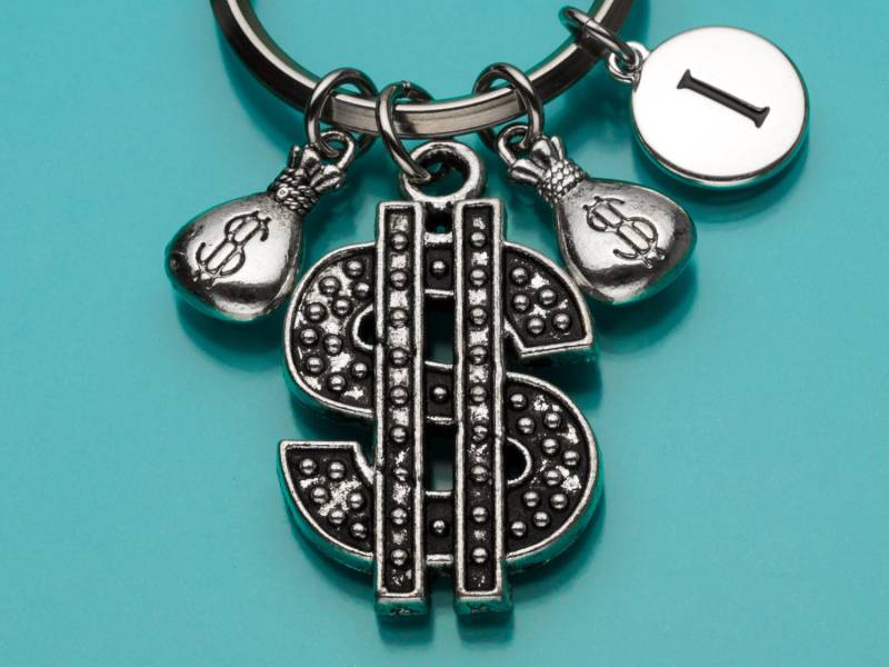 Geld Schlüsselbund, Zeichen Schlüsselanhänger, Geld-Taschen, Riches Charme, Teig Anfängliche Keychain, Benutzerdefinierte Personalisierte 773, 788 von promisemeeverything2