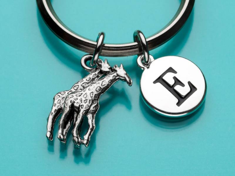 Giraffe Paar Schlüsselbund, Schlüsselring, Giraffen, Anfängliche Personalisierte Schlüsselanhänger, Benutzerdefinierte Keychain Charme Keychain, 158 von promisemeeverything2