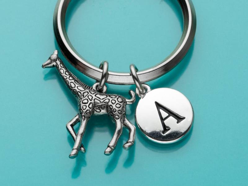 Giraffe Schlüsselbund, Schlüsselring, Dschungeltier Charme, Erste Personalisierte Benutzerdefinierte Charm 157 von promisemeeverything2