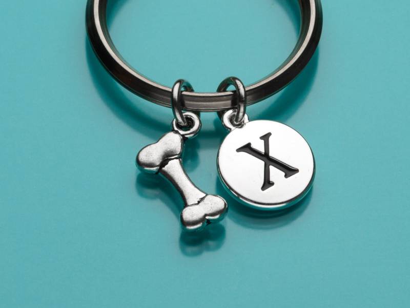 Hund Knochen Schlüsselbund, Schlüsselanhänger, Charme, Haustier Anfängliche Keychain Keychain, Benutzerdefinierte Charme 460 Personalisiert von promisemeeverything2