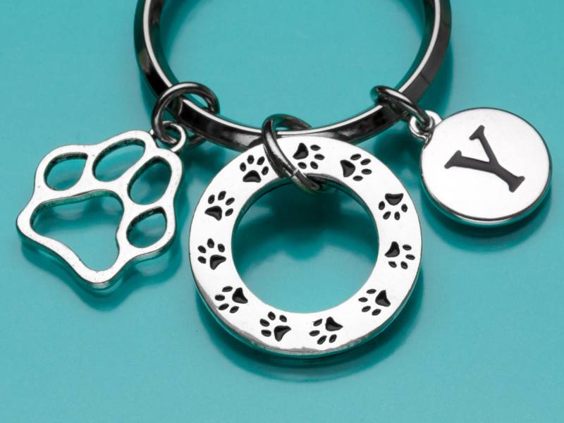 Hund Pfote Print Affirmation Ring Schlüsselanhänger, Dog Paw Charme, Erste Personalisiert, Custom, Schlüsselbund, 817, 105 Charme Hund Pfote Print Affirmation Ring Schlüsselanhänger, Dog Paw Charme, Erste Personalisiert, Custom, Schlüsselbund, 817, 105 Charme von promisemeeverything2