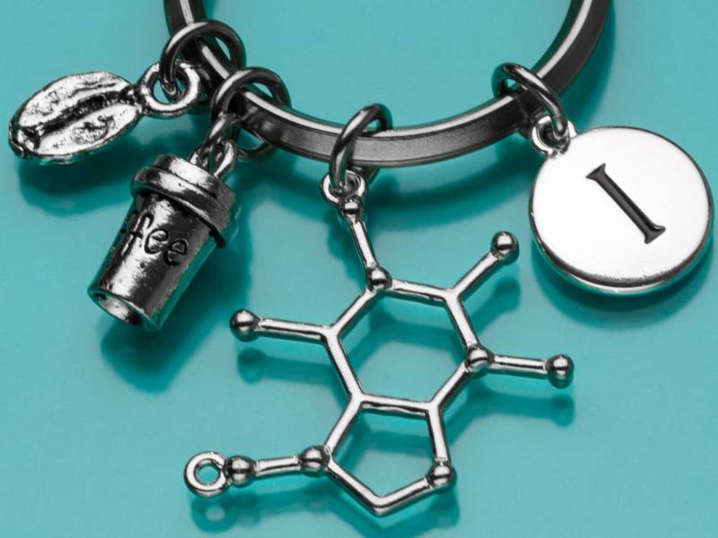 Kaffee-Schlüsselanhänger, Koffein Molekül, Kaffee Schlüsselanhänger, Kaffeebeinen, Kaffeetasse, Personalisierte, Benutzerdefinierte von promisemeeverything2