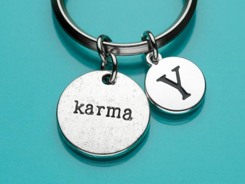 Karma Schlüsselanhänger, Meditation Charme, Karma-Schlüsselbund, Religiöse, Anfängliche Keychain, Personalisierte Benutzerdefinierte Charm, 216 von promisemeeverything2