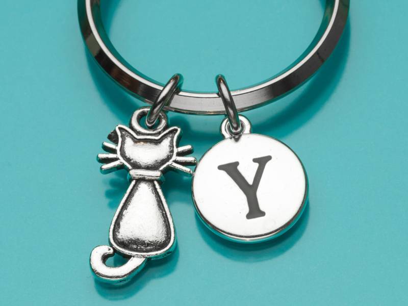 Katze Schlüsselanhänger, Süße Erste Personalisierte Benutzerdefinierte Schlüsselanhänger Charme Schlüsselbund, 835 von promisemeeverything2