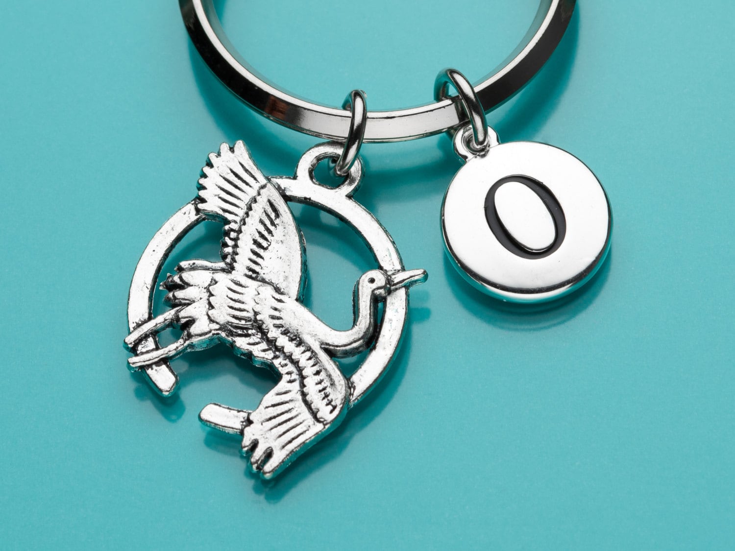 Kran, Schlüsselbund, Jugendstil-Schlüsselanhänger, Vogel-Charme, Anfängliche Personalisierte Schlüsselanhänger, Benutzerdefinierte Charme von promisemeeverything2