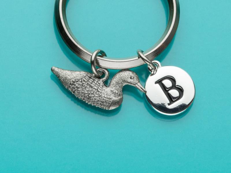 Loon Schlüsselbund, Schlüsselring, Anfängliche Keychain, Personalisierte Benutzerdefinierte Charme 245 von promisemeeverything2
