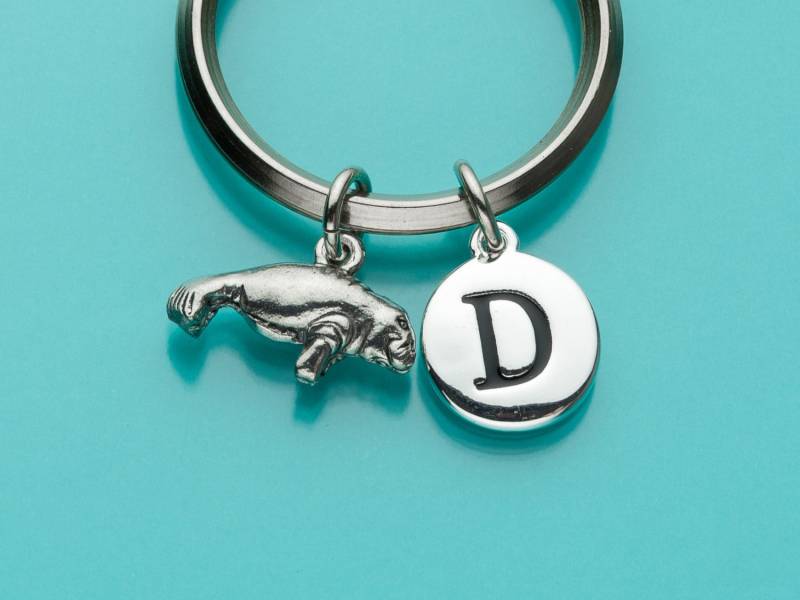 Manatee Schlüsselbund, Manatee-Schlüsselanhänger, Seekuh Charme Meer Kreatur, Anfängliche Keychain, Personalisierte Benutzerdefinierte 248 von promisemeeverything2