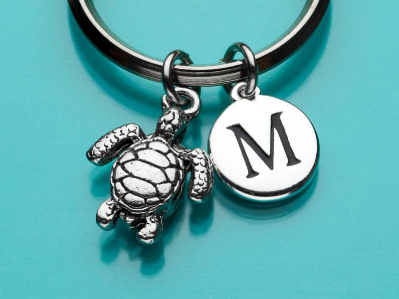 Meeresschildkröte Schlüsselbund, Meeresschildkröte, Schlüsselanhänger, Meer Kreatur, Anfängliche Keychain, Personalisierte Benutzerdefinierte von promisemeeverything2