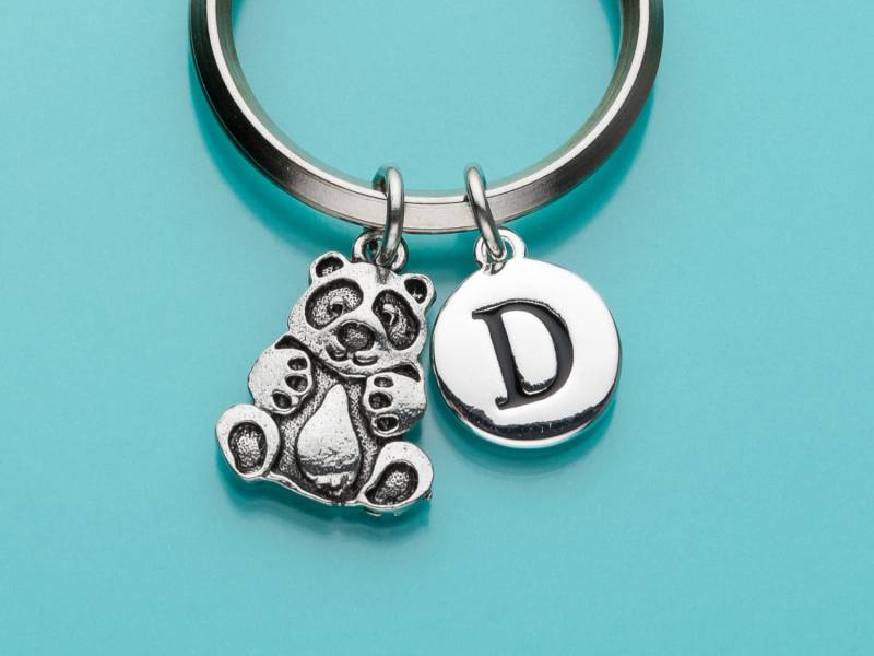 Panda Schlüsselanhänger, Schlüsselanhänger Bär Keyring, Anfängliche Keychain, Personalisierte Benutzerdefinierte Charme 267 von promisemeeverything2