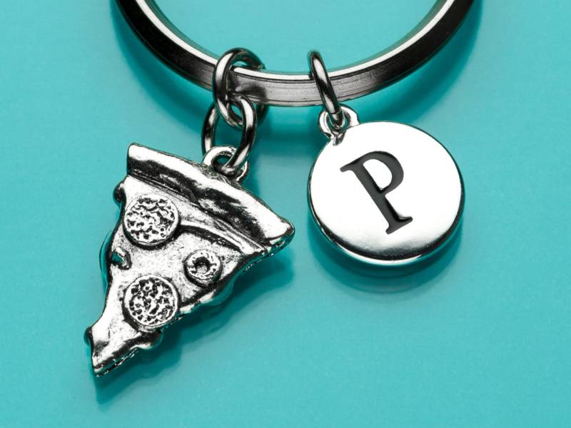 Pizza Slice Schlüsselbund, Slice-Schlüsselanhänger, Essen Charme, Anfängliche Keychain, Personalisierte Benutzerdefinierte Keychain Charme 288 von promisemeeverything2