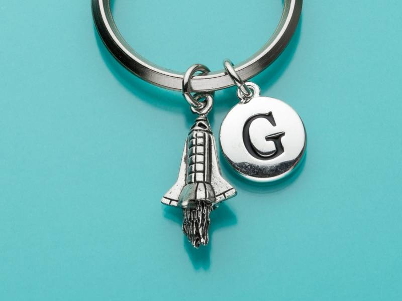 Rakete Schlüsselbund, Rocket Keyring, Anfängliche Keychain, Personalisierte Benutzerdefinierte Charme 303 von promisemeeverything2