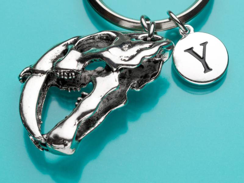 Skull Keychain Dinosaurier, Dinosaurier Schädel Schlüsselanhänger, Fossil, Anfängliche Keychain, Personalisierte Benutzerdefinierte Charme 413 von promisemeeverything2