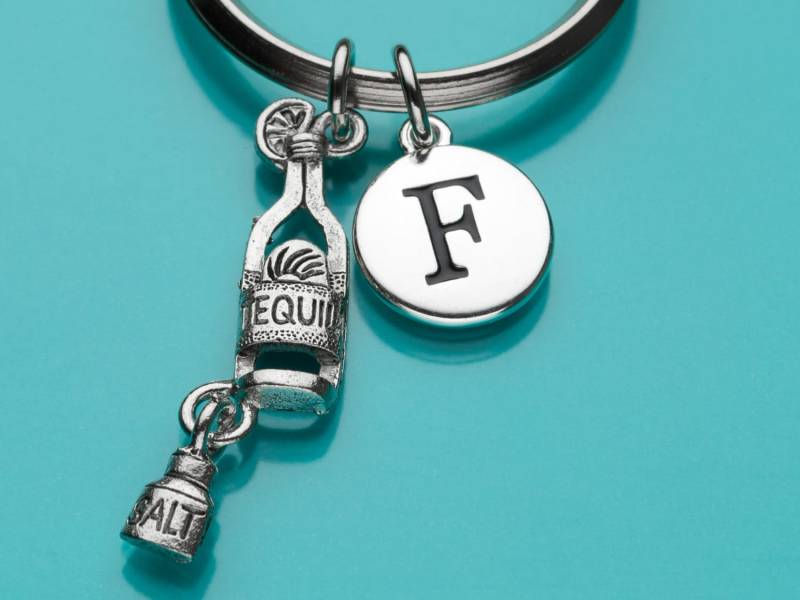 Tequila Schlüsselbund, Schlüsselring, Flasche Und Salz, Erster Personalisierter Benutzerdefinierter Charm 399 von promisemeeverything2