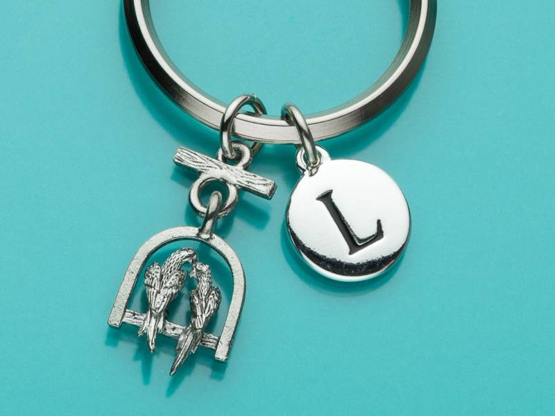 Turteltäubchen Schlüsselbund, Lovebirds Schlüsselanhänger, Vogel Charme, Anfängliche Keychain, Personalisierte Benutzerdefinierte Keychain Charme 247 Turteltäubchen Schlüsselbund, Lovebirds Schlüsselanhänger, Vogel Charme, Anfängliche Keychain, Personalisierte Benutzerdefinierte Keychain Charme 247 von promisemeeverything2