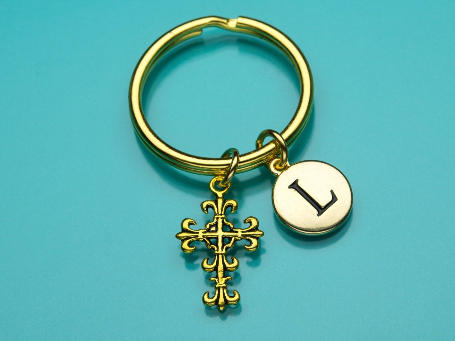Überqueren Sie Filigrane Schlüsselanhänger, Schlüsselring Gold Kreuz Filigran, Religiöses Symbol, Ursprüngliche Benutzerdefinierte Keychain von promisemeeverything2