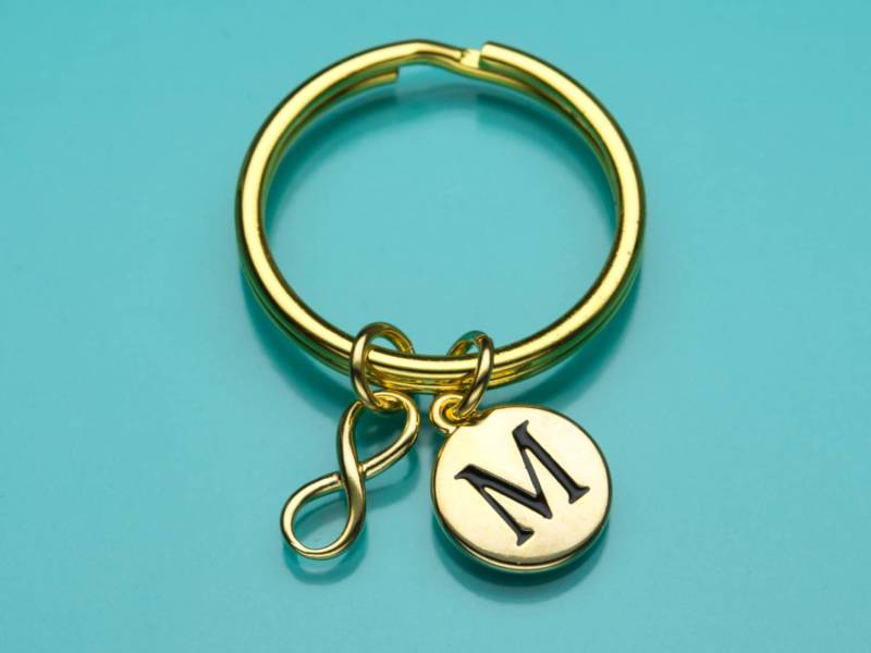 Unendlich Schlüsselanhänger, Schlüsselring Gold Infinity, Winzige Infinity Symbol, Forever, Anfängliche Keychain, Personalisierte von promisemeeverything2