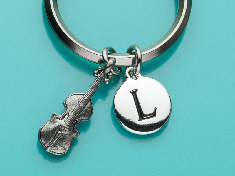 Violine Schlüsselbund, Violine-Schlüsselanhänger, Musiker Keyring, Anfängliche Keychain, Personalisierte Benutzerdefinierte Charme 373 von promisemeeverything2