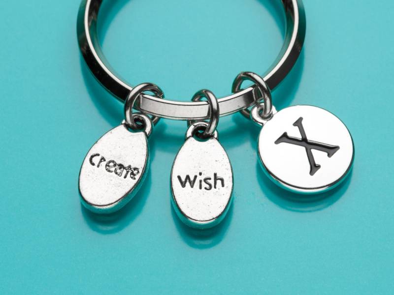 Wünschen Sie Keychain, Erstellen Sie, Wunsch Schlüsselring, Inspiration Benutzerdefinierte Anfängliche Personalisierte Keychain 404 von promisemeeverything2