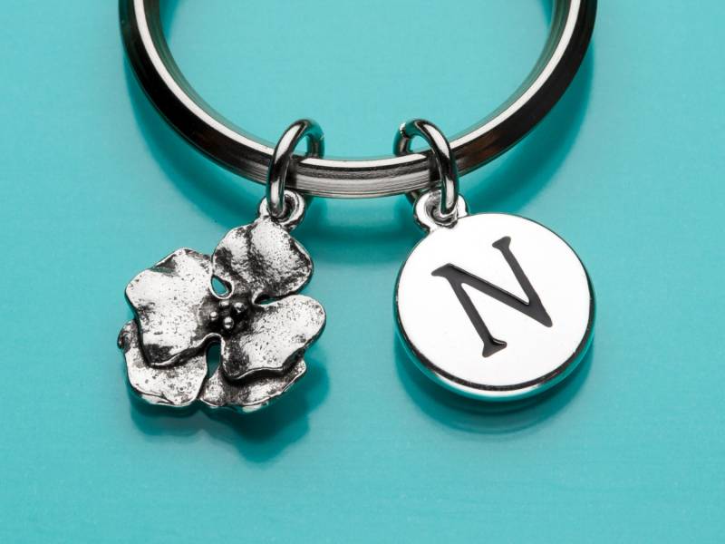 stiefmütterchen Schlüsselbund, Schlüsselanhänger, Charm Blume Garten Blume, Anfängliche Keychain, Personalisierte Benutzerdefinierte Keychain von promisemeeverything2