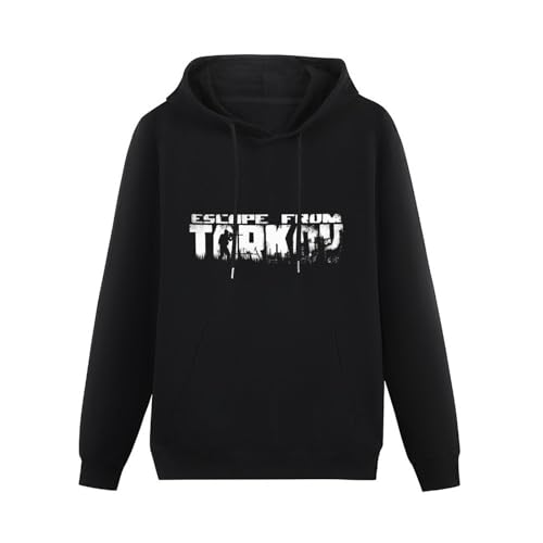 propr Escape from Tarkov Text Men's Long Sleeve Hoody with Pocket Sweatershirt Hooded Black L von propr