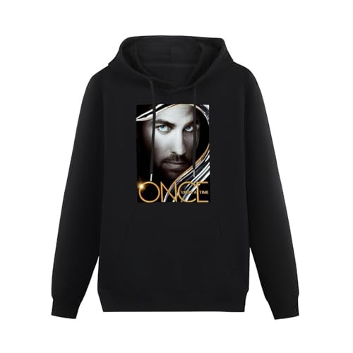 propr Men's Once Upon A Time Hook Art Long Sleeve Hoody with Pocket Sweatershirt Hooded Black S von propr