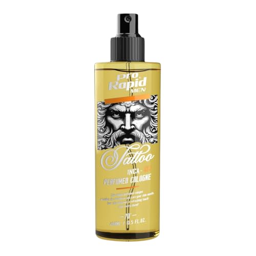 Pro Rapid Tattoo Inca - 02 After Shave Perfumed Barber Cologne 400 ml - Erfrischendes, Feuchtigkeitsspendendes und Beruhigendes Aftershave-Kölnisch Wasser - Vielseitig Einsetzbares Eau de Cologne von Pro Rapid Men
