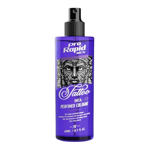 Pro Rapid Tattoo Inca - 03 After Shave Perfumed Barber Cologne 400 ml - Erfrischendes, Feuchtigkeitsspendendes und Beruhigendes Aftershave-Kölnisch Wasser - Vielseitig Einsetzbares Eau de Cologne Pro Rapid Tattoo Inca - 03 After Shave Perfumed Barber Cologne 400 ml - Erfrischendes, Feuchtigkeitsspendendes und Beruhigendes Aftershave-Kölnisch Wasser - Vielseitig Einsetzbares Eau de Cologne von Pro Rapid Men