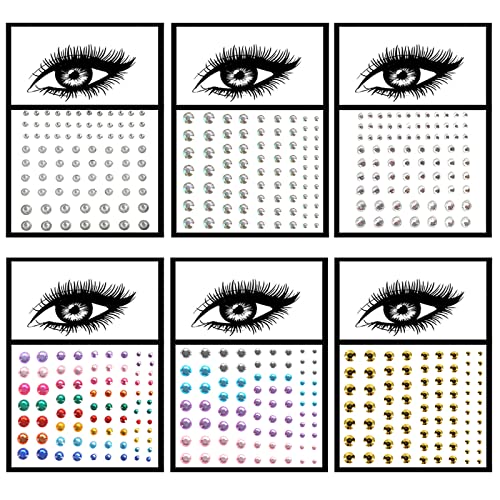 6 Blatter Gesicht Glitzersteine Festival Accessoires Nagel Blätt Steine Strasssteine Gesicht Selbstklebend Strasssteine Aufkleber Gesichtsschmuck Festival Zubehör Damen Must Haves von prota