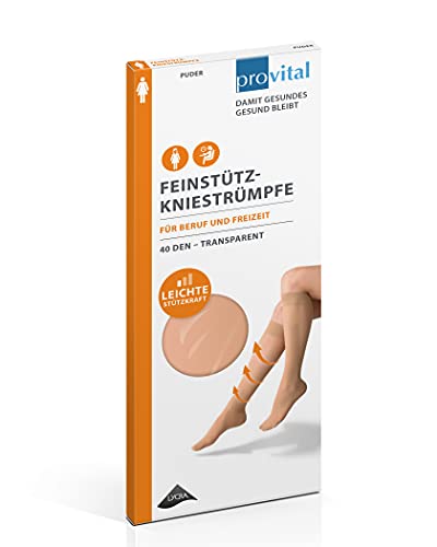 provital 40 DEN Damen Feinstützstrumpf abnehmende leichte Kompressionen für vitale Beine gegen müdes, schweres Gefühl, Farben:puder, Size:39-42 von provital
