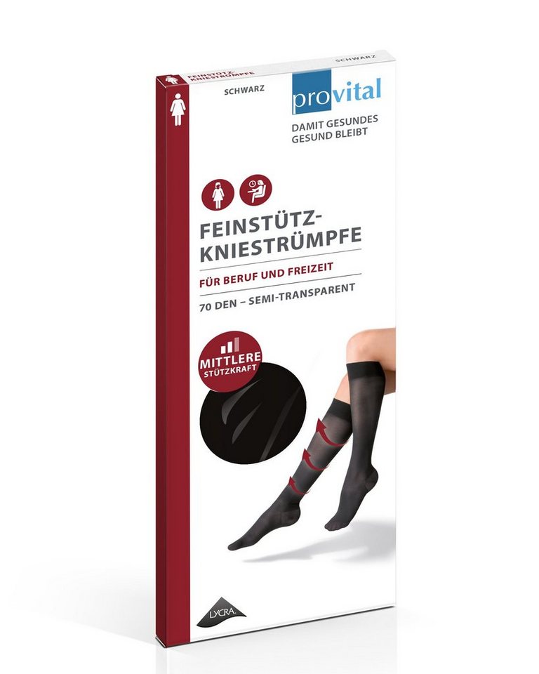 provital Socken 1001A610038 provital 70 DEN Damen Feinstützstrumpf abnehmende mittlere Kompression für bessere Zirkulation und gegen schwere Beine von provital