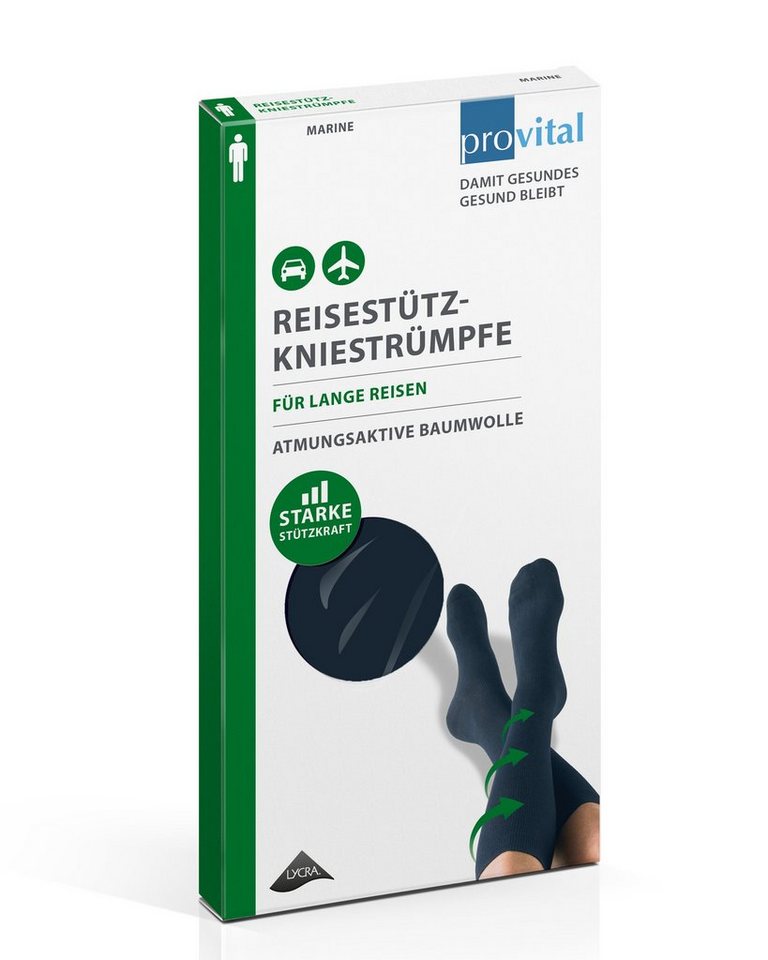 provital Socken 1007A540042 provital Baumwoll-Herren-Kniestrumpf starke 14-16 mmHg Kompression als beliebter Reisestützkniestrumpf von provital
